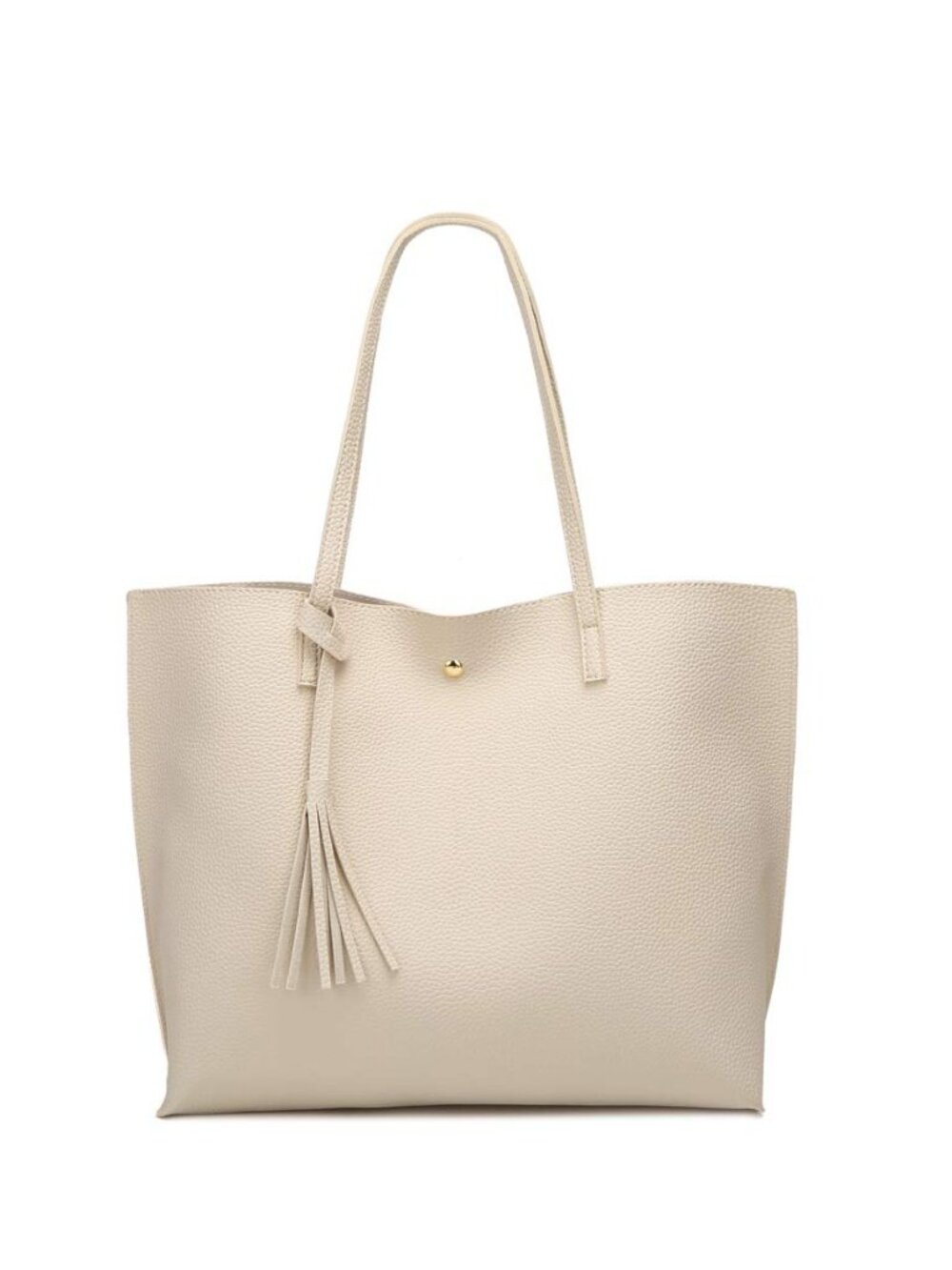 Women's Soft Faux Leather Tote Shoulder Bag from, Big Capacity Tassel Handbag